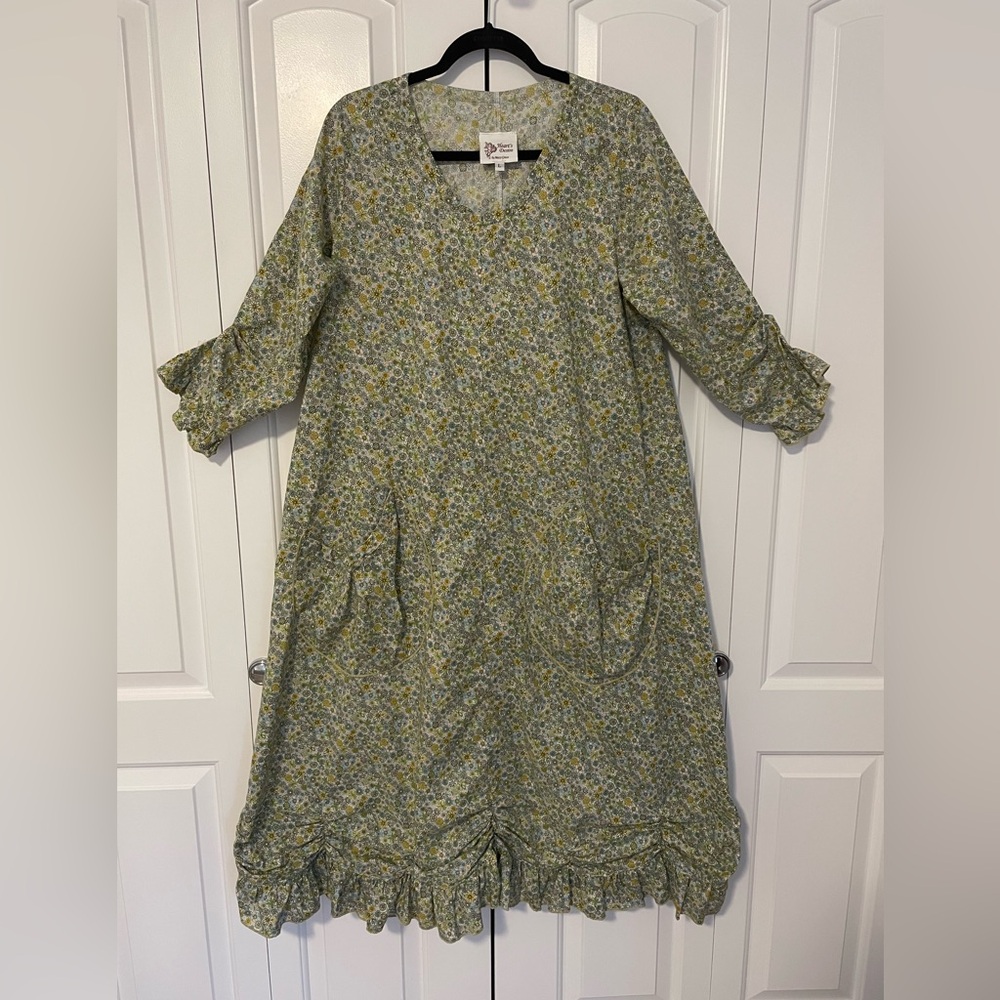 Heart’s Desire by Mary Grace Floral Print Cottagecore Maxi Dress Size Large